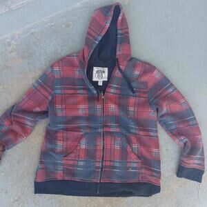 Route 66 plaid vintage zip up